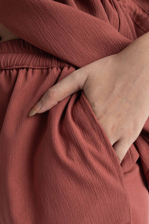 The Barn Red Wide Leg Trousers
